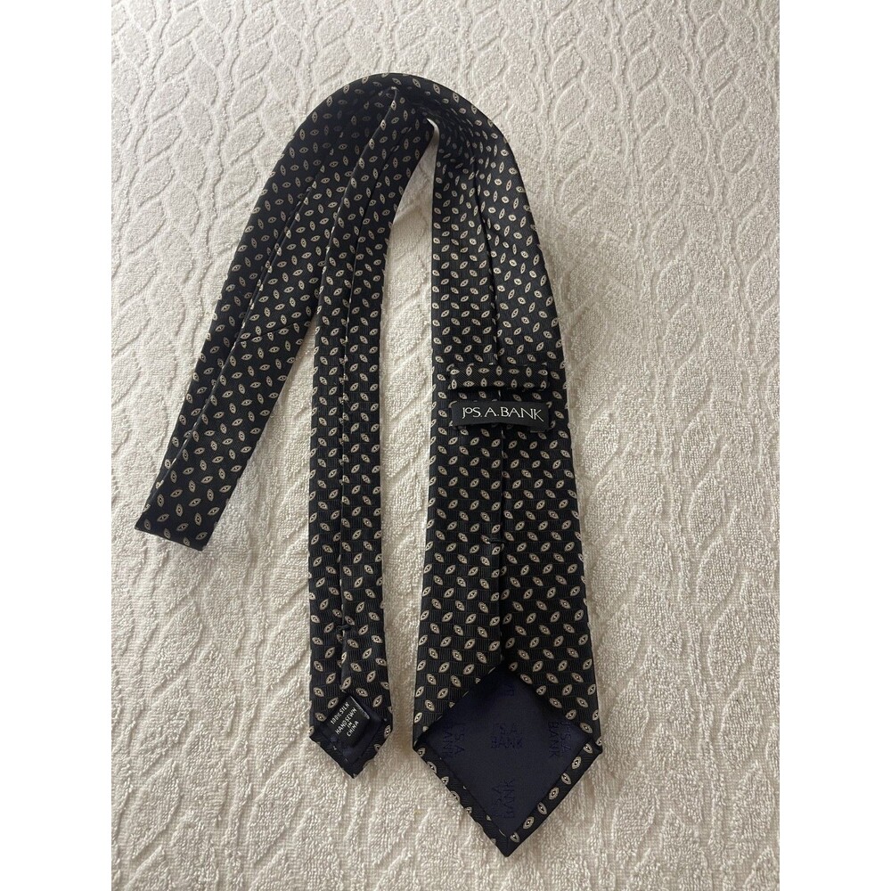 JoS. A. BANK BLUE MEN'S TIE TEARDROP PATTERN DARK NAVY & GOLD
